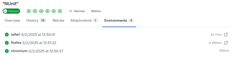 Allure Report test run environment