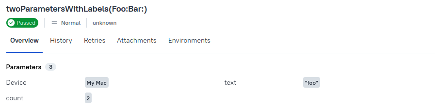 Allure Report tests with parameters