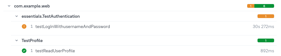 Allure Report tab packages