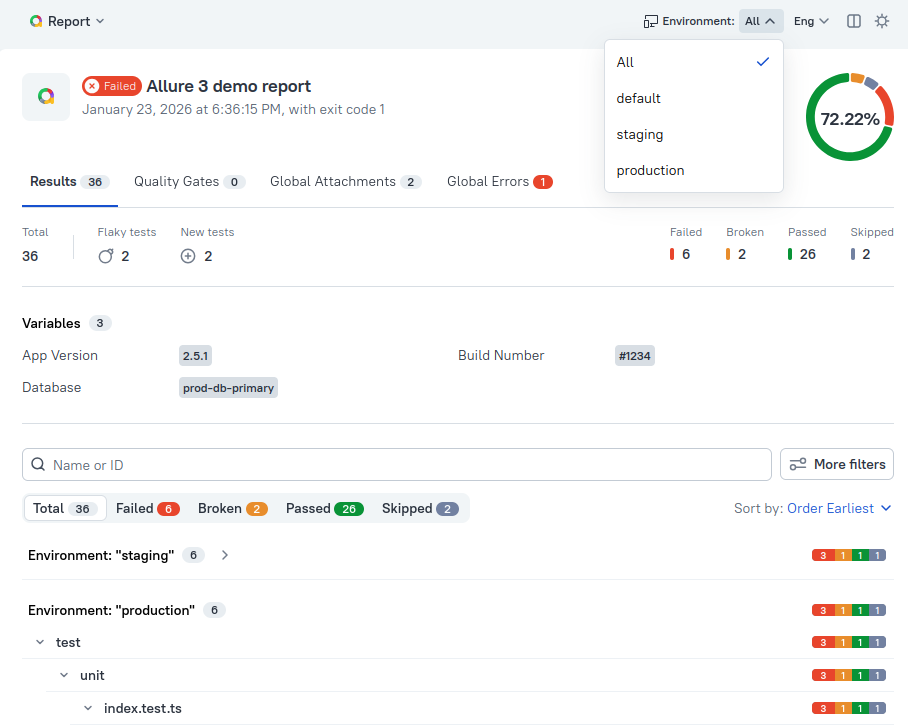 Allure Report 3 Environment variables Allure Report 3 Environment variables