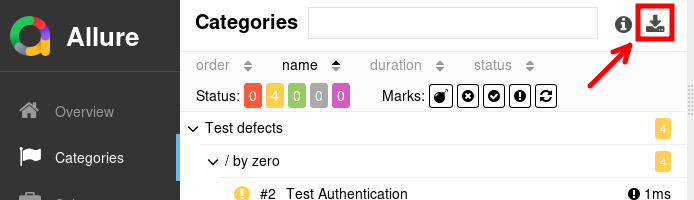 Download Categories CSV file