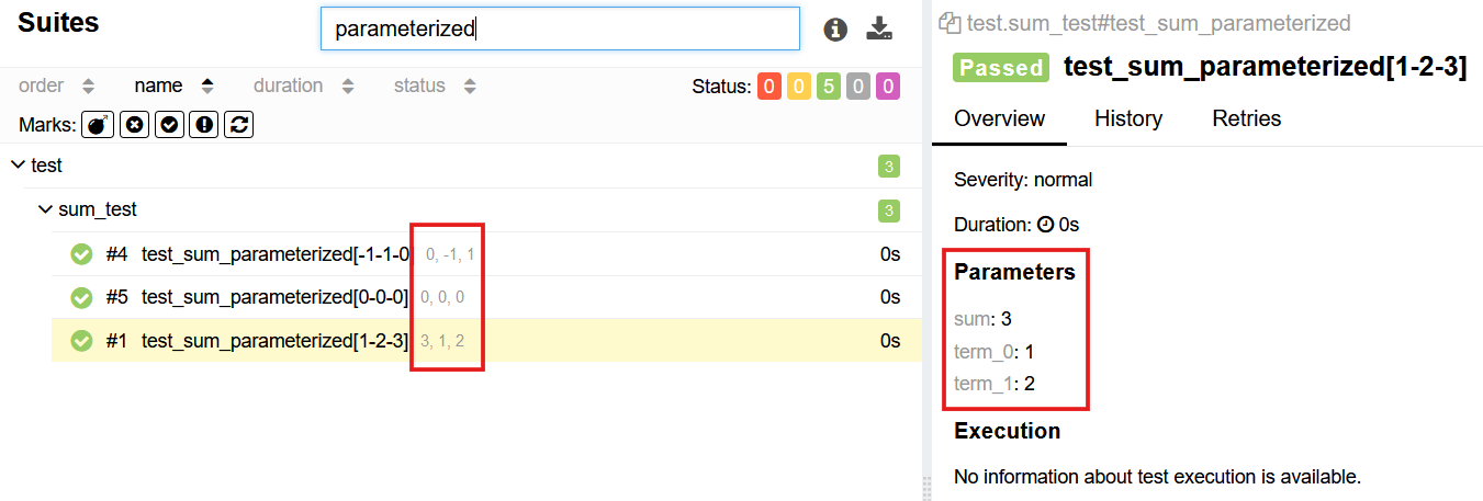 Report with parameters